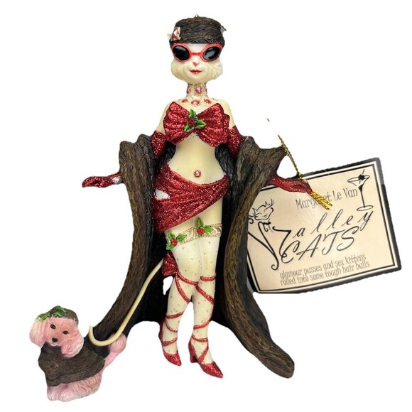 Alley Cats Margaret Le Van Kitty Cane Christmas Figurine Retired Ornament NWT - Picture 1 of 16